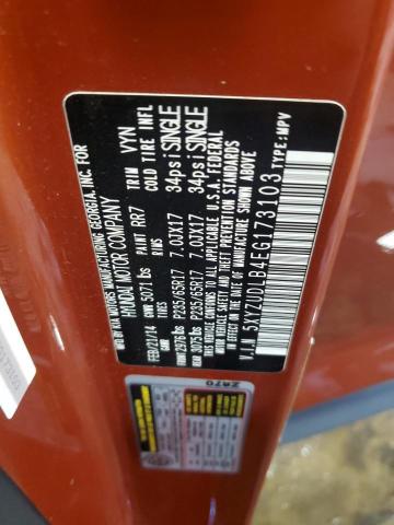 5XYZUDLB4EG173103 - 2014 HYUNDAI SANTA FE S 橙色 照片 13