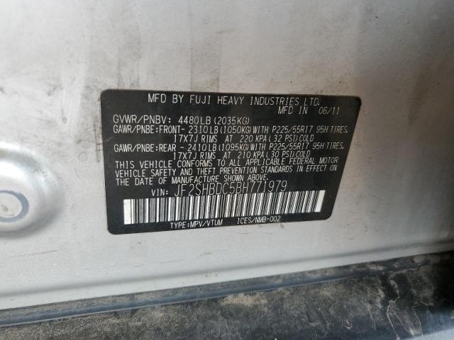 JF2SHBDC5BH771979 - 2011 SUBARU FORESTER 2.5X PREMIUM 银色 照片 13