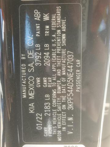 3KPF54AD5NE447037 - 2022 KIA FORTE GT LINE BLACK photo 13