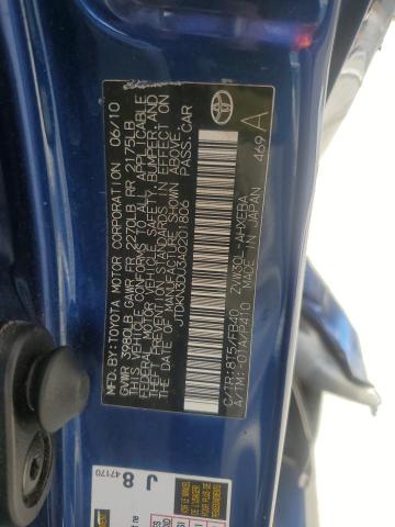 JTDKN3DU3A0201806 - 2010 TOYOTA PRIUS 蓝色 照片 12