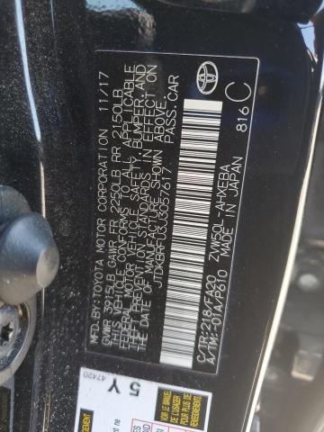 JTDKBRFU3J3057617 - 2018 TOYOTA PRIUS Siyah fotoğraf 12