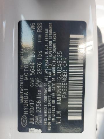 KMHGN4JB2JU249025 - 2018 GENESIS G80 SPORT 白色 照片 13