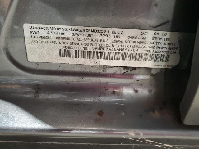 3VWPL7AJ6AM681704 - 2010 VOLKSWAGEN JETTA TDI GRAY photo 13