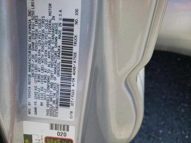 5TETU62N88Z586200 - 2008 TOYOTA TACOMA PRERUNNER ACCESS CAB SILVER photo 13