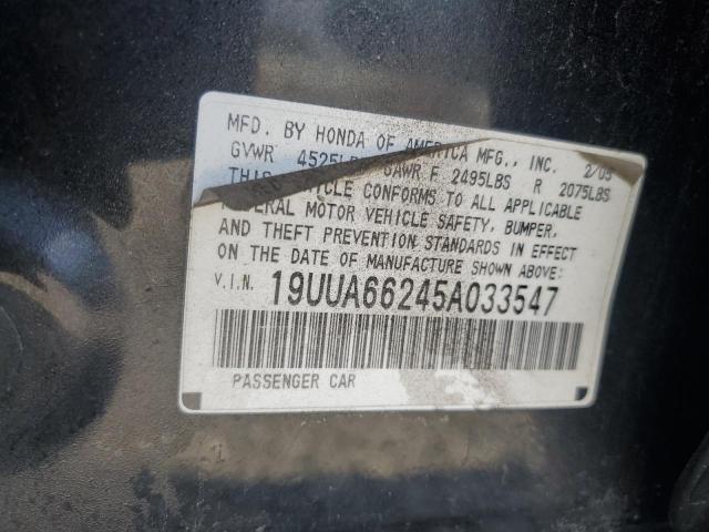 19UUA66245A033547 - 2005 ACURA TL BLACK photo 13