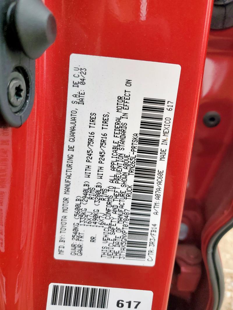 3TYAX5GNXPT078487 - 2023 TOYOTA TACOMA DOUBLE CAB RED photo 13