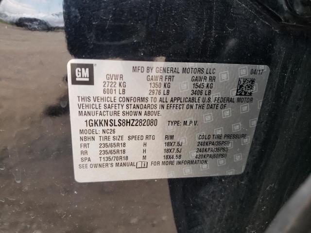 1GKKNSLS8HZ282080 - 2017 GMC ACADIA SLE BLACK photo 13