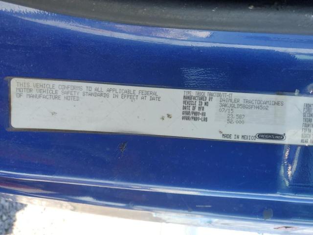 3AKJGLD58GSFN4502 - 2016 FREIGHTLINER CASCADIA 1 BLUE photo 10