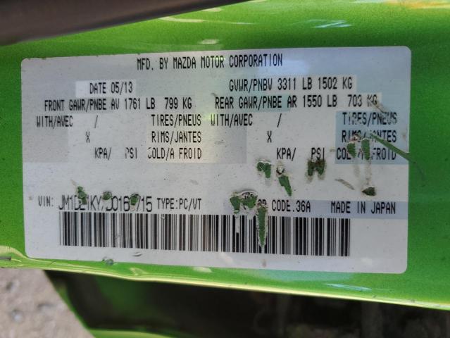 JM1DE1KYXD0168715 - 2013 MAZDA MAZDA2 绿色 照片 12