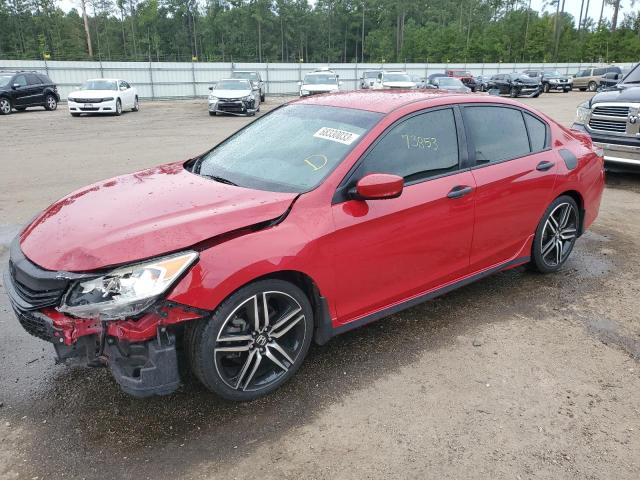 1HGCR2F5XGA038942 - 2016 HONDA ACCORD SPORT RED photo 1