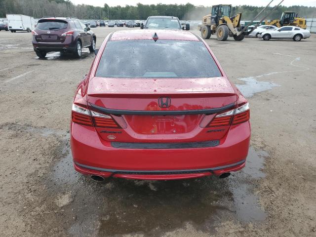 1HGCR2F5XGA038942 - 2016 HONDA ACCORD SPORT RED photo 6