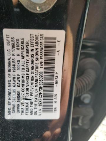 19XFC2F73HE060908 - 2017 HONDA CIVIC EX 黑色 照片 12