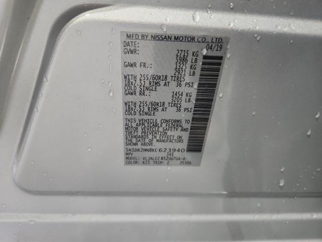 5N1DR2MN8KC623940 - 2019 NISSAN PATHFINDER S Argent photo 14