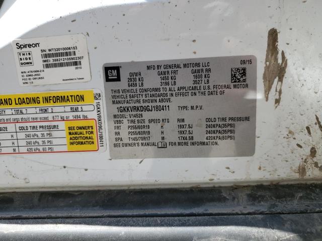 1GKKVRKD9GJ180411 - 2016 GMC ACADIA SLT-1 Ақ фото 14