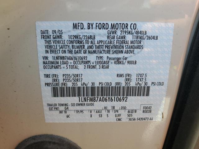 1LNFM87A06Y610692 - 2006 LINCOLN LS Ağ foto 12