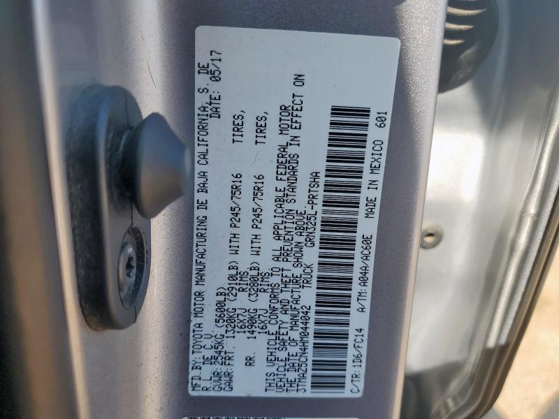 3TMAZ5CN4HM044042 - 2017 TOYOTA TACOMA DOUBLE CAB 银色 照片 13