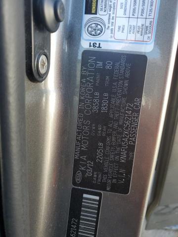 KNAFU5A2XC5621472 - 2012 KIA FORTE EX 灰色 照片 12