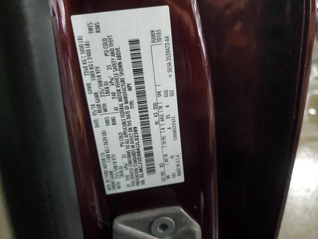 5LMCJ3D98KUL02399 - 2019 LINCOLN MKC RESERVE მუქწითელი ფოტო 13