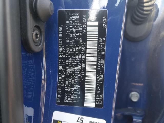 4T1T11BK1PU080552 - 2023 TOYOTA CAMRY SE NIGHT SHADE BLUE photo 13