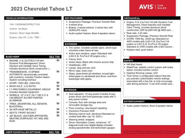 1GNSKNKD3PR277108 - 2023 CHEVROLET TAHOE K1500 LT CHARCOAL photo 13