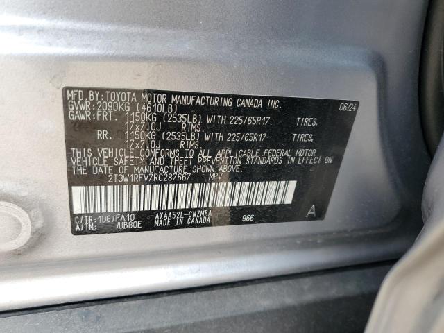 2T3W1RFV7RC287667 - 2024 TOYOTA RAV4 XLE SILVER photo 13