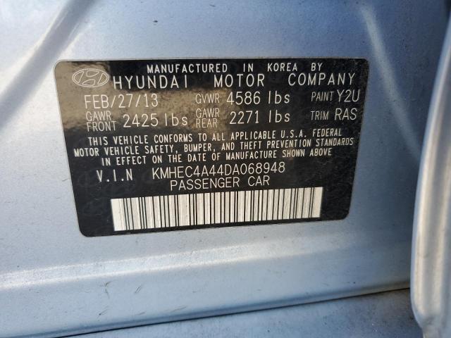 KMHEC4A44DA068948 - 2013 HYUNDAI SONATA HYBRID BLUE photo 12