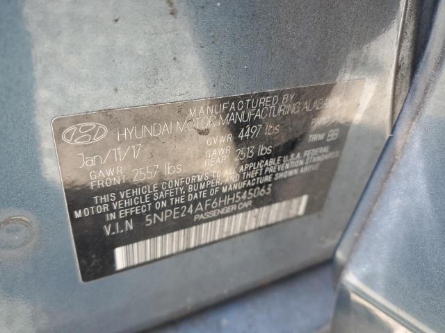 5NPE24AF6HH545063 - 2017 HYUNDAI SONATA SE BLUE photo 12