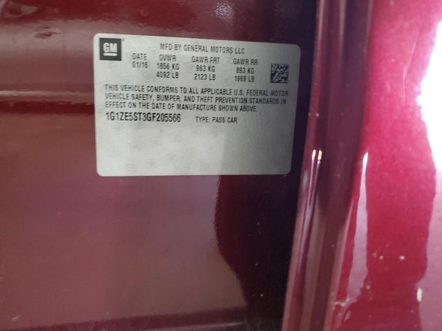 1G1ZE5ST3GF205566 - 2016 CHEVROLET MALIBU LT MAROON photo 12