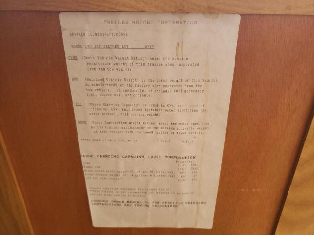 1UJBJ02P671JD0056 - 2007 JAYC TRAVEL TRL თეთრი ფოტო 10