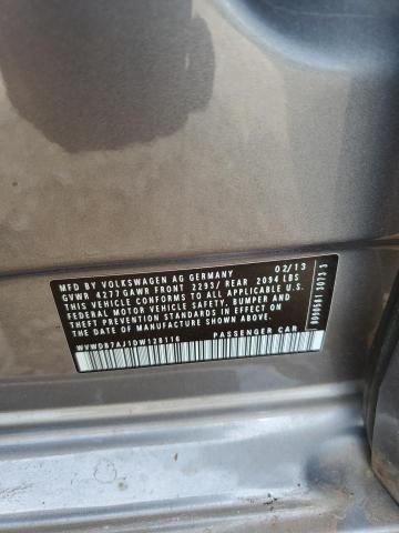 WVWDB7AJ1DW128116 - 2013 VOLKSWAGEN GOLF 灰色 照片 12
