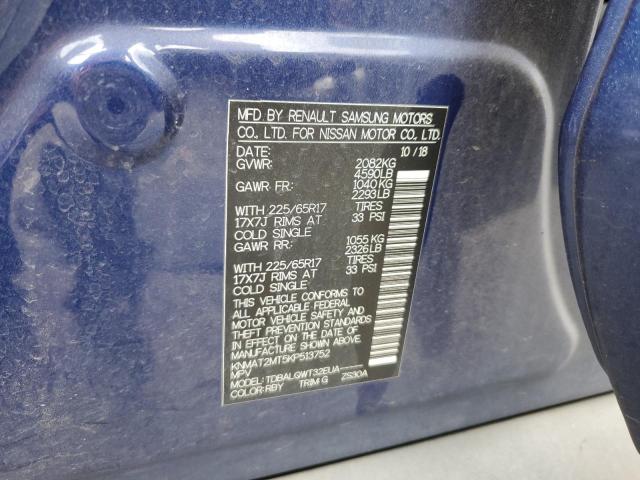 KNMAT2MT5KP513752 - 2019 NISSAN ROGUE S Blau Foto 13