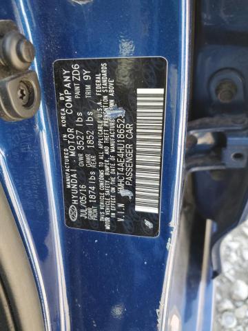 KMHCT4AE4HU186521 - 2017 HYUNDAI ACCENT SE BLUE photo 12