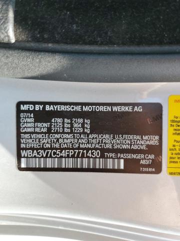 WBA3V7C54FP771430 - 2015 BMW 428 I SULEV SILVER photo 12