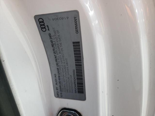 WAUC4AFR3GA025554 - 2016 AUDI S5 PREMIUM PLUS 白色 照片 12