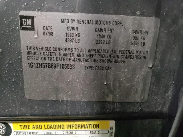 1G1ZH57B89F106588 - 2009 CHEVROLET MALIBU 1LT 灰色 照片 12