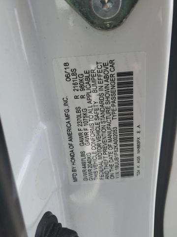 19UUB1F62KA002053 - 2019 ACURA TLX TECHNOLOGY WHITE photo 12