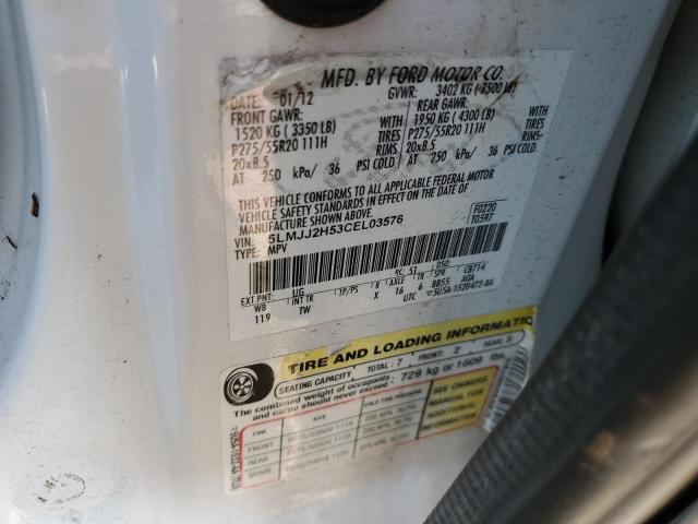 5LMJJ2H53CEL03576 - 2012 LINCOLN NAVIGATOR 白色 照片 12