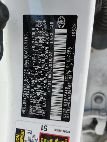 4T1B11HK0JU048928 - 2018 TOYOTA CAMRY L WHITE photo 12