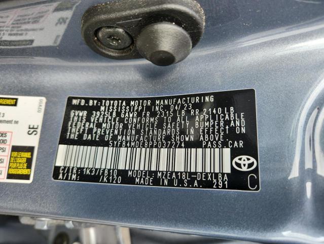 5YFB4MDE8PP037274 - 2023 TOYOTA COROLLA LE Azul foto 12