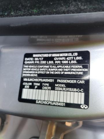 SJKCH5CP0JA054001 - 2018 INFINITI QX30 BASE SILVER photo 12