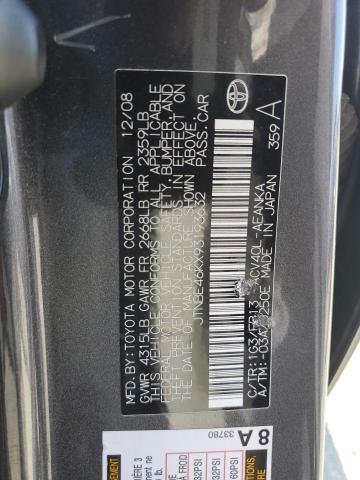 JTNBE46KX93193632 - 2009 TOYOTA CAMRY BASE GRAY photo 12