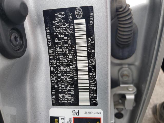 4T1BF1FK8HU623985 - 2017 TOYOTA CAMRY LE ვერცხლისფერი ფოტო 12
