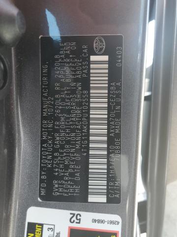 4T1G11AK0PU102558 - 2023 TOYOTA CAMRY SE NIGHT SHADE GRAY photo 12