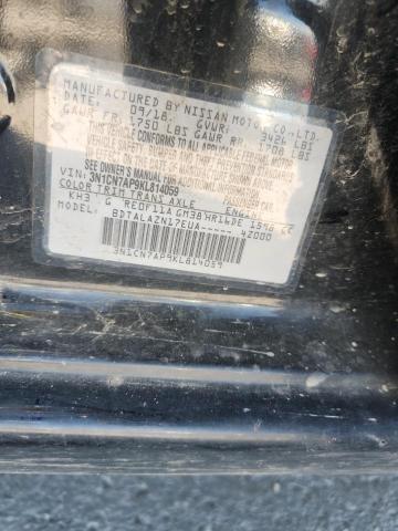 3N1CN7AP9KL814059 - 2019 NISSAN VERSA S أسود صورة 12