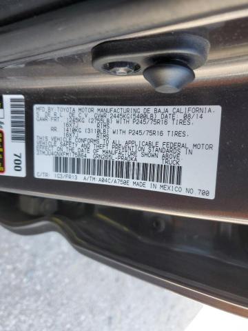 3TMJU4GNXFM175864 - 2015 TOYOTA TACOMA DOUBLE CAB PRERUNNER CHARCOAL photo 12