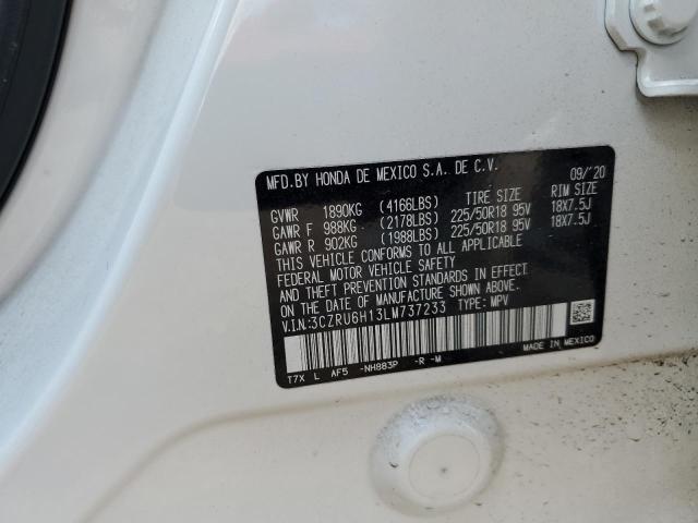 3CZRU6H13LM737233 - 2020 HONDA HR-V SPORT WHITE photo 12