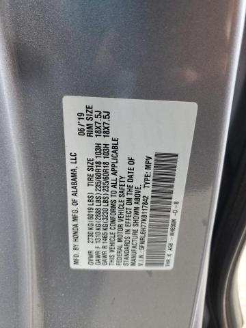 5FNRL6H77KB117842 - 2019 HONDA ODYSSEY EXL Gümüş foto 13