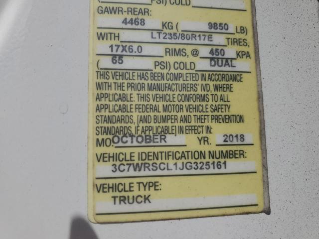 3C7WRSCL1JG325161 - 2018 RAM 3500 أبيض صورة 12