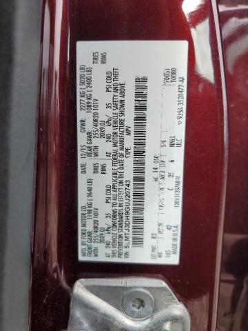 5LMTJ3DH9GUJ20743 - 2016 LINCOLN MKC RESERVE BURGUNDY photo 13