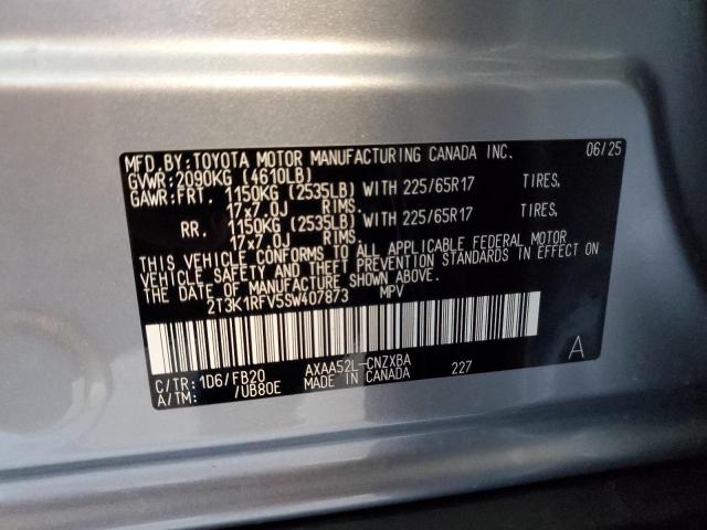 2T3K1RFV5SW407873 - 2025 TOYOTA RAV4 LE ვერცხლისფერი ფოტო 13